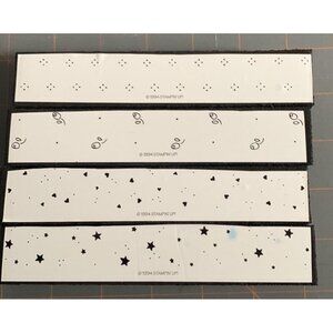 Stampin Up Fun Filler Rubber Stamp Set Borders Hearts Stars Roses 1994